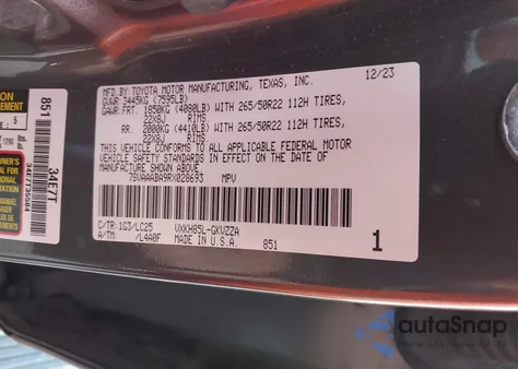 2024 Toyota Sequoia Capstone from USA, damaged, VIN 7SVAAABA9RX028693